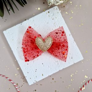 Barrette Tulle Coeur or