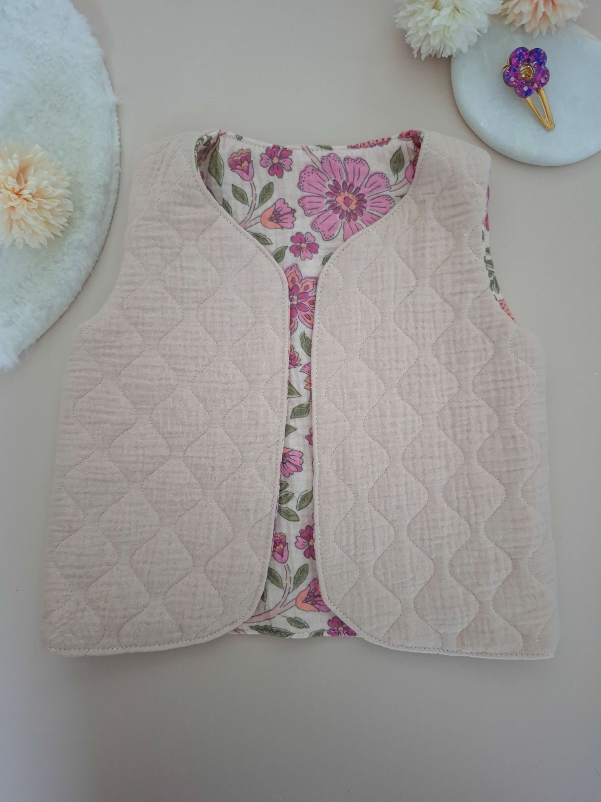 Gilet matelasé Rose