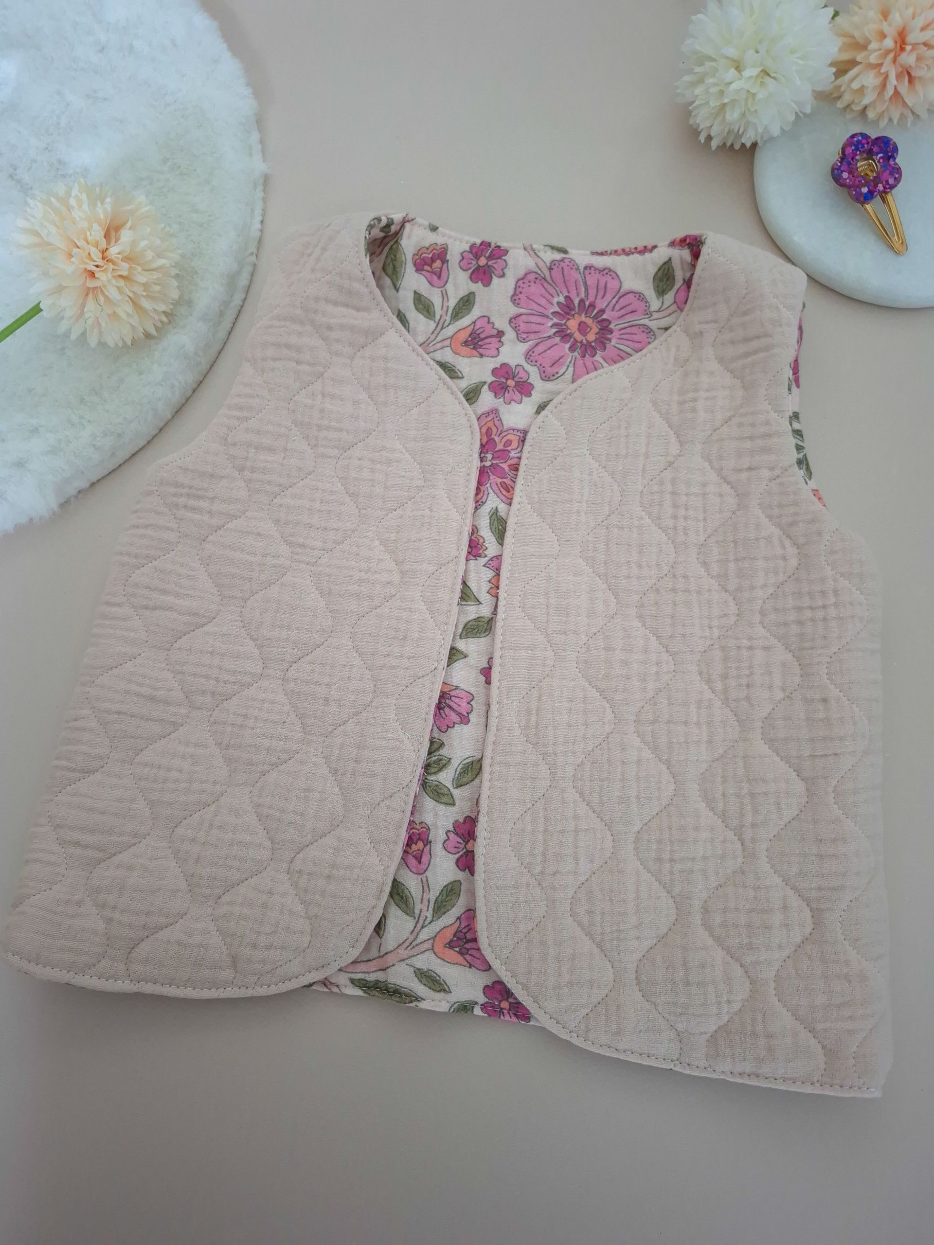 Gilet matelasé Rose – Image 3