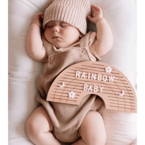 Tableau à message en bois – Arc en ciel.