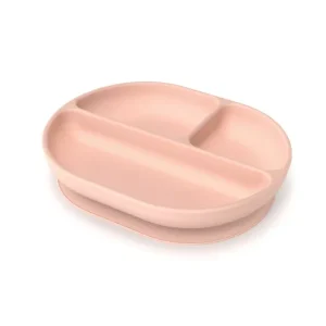 Assiette compartimentée en silicone – Blush.
