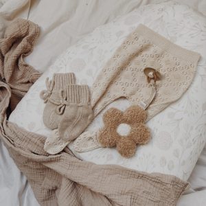 Attache tétine Marguerite Beige.