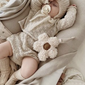 Attache tétine Marguerite Ecrue.