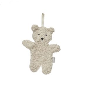 Attache tétine ours écru.