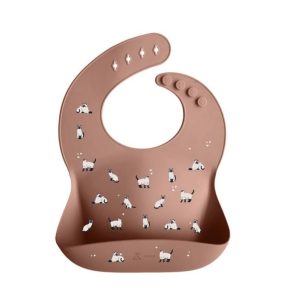 Bavoir « minouche rose ».