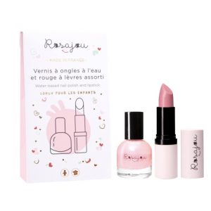 Coffret duo ballerine vegan, rouge à lèvres et vernis à ongles. Rosajou