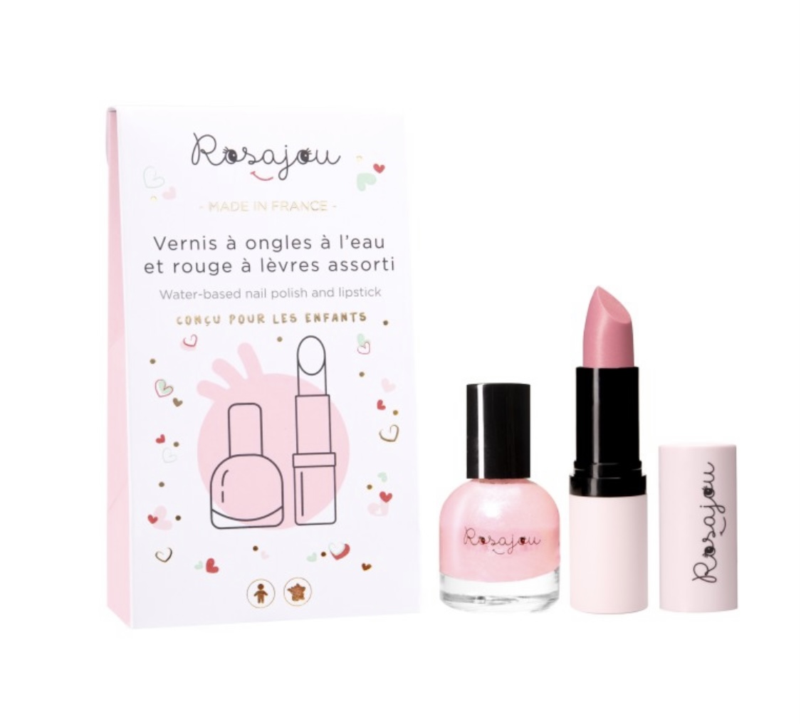 Coffret duo ballerine vegan, rouge à lèvres et vernis à ongles. Rosajou