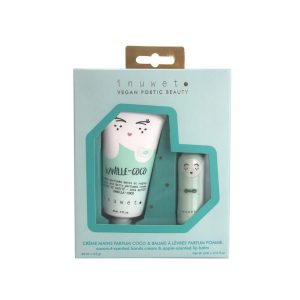 Coffret crème mains + baume à lèvres.