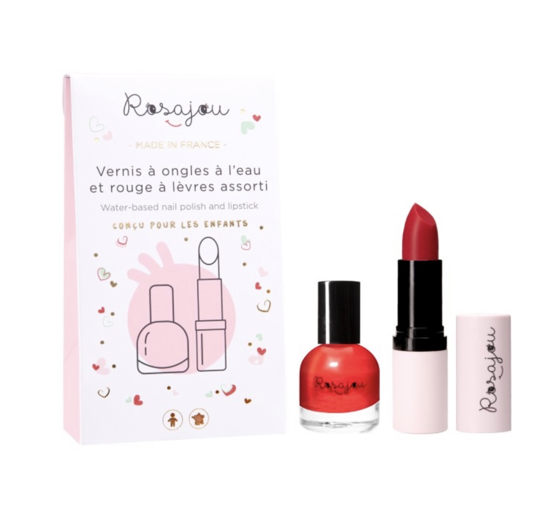 Coffret duo madame vegan, rouge à lèvres et vernis à ongles. Rosajou
