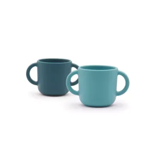 Set de 2 Tasses d´apprentissage en silicone – Blue Abyss / Lagoon.