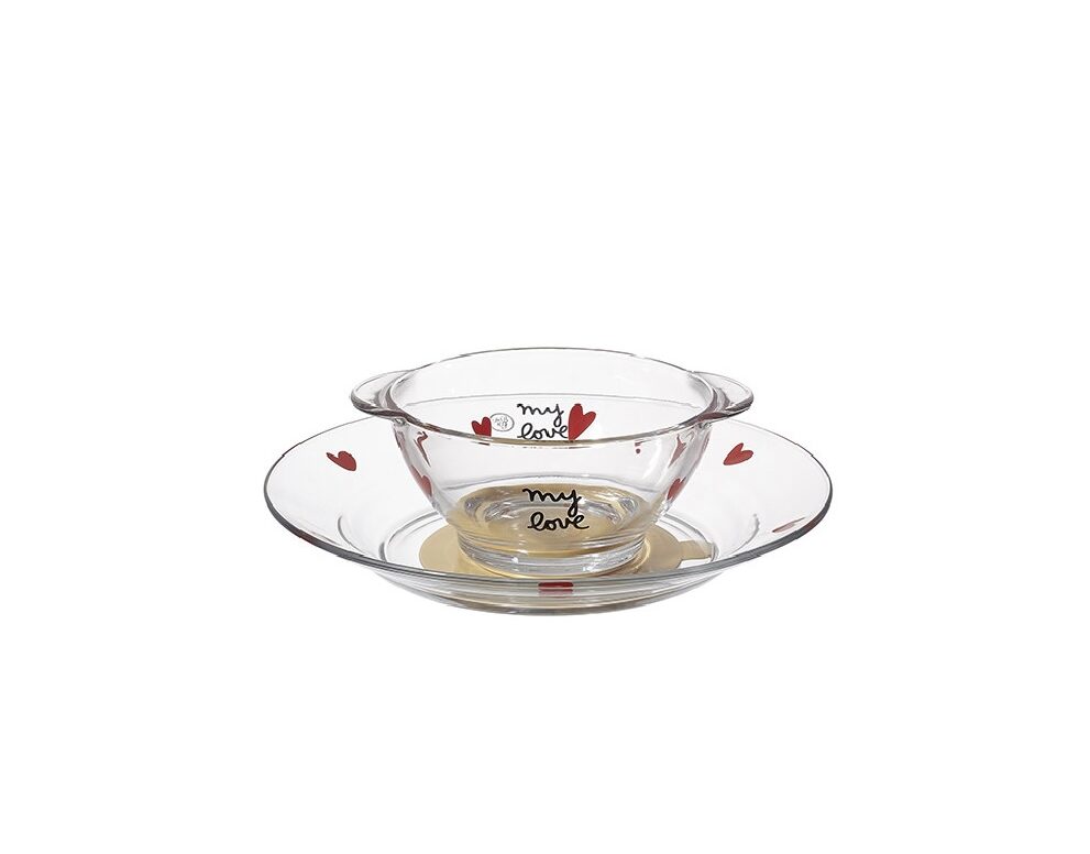 Set Duralex (assiette et bol) – Coeurs (+ ventouse)