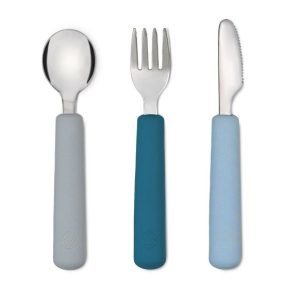 Set de couverts (Bleu nuit/Bleu clair/Gris perle).