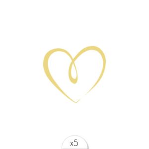 Tatouages éphémères Coeur doré x5.