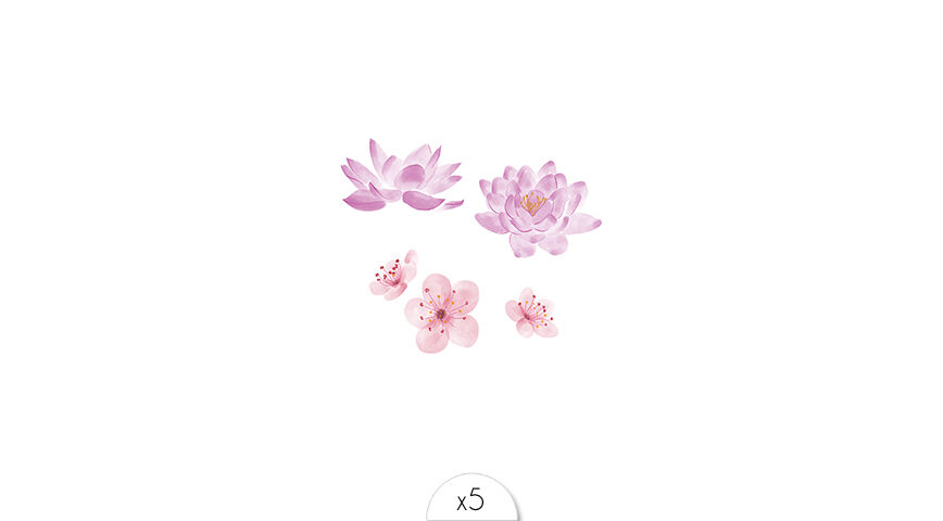 Tatouages éphémères Jardin Japonais x5.