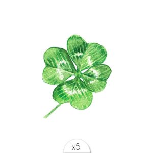 Tatouages éphémères Trèfle à quatre feuilles x5.