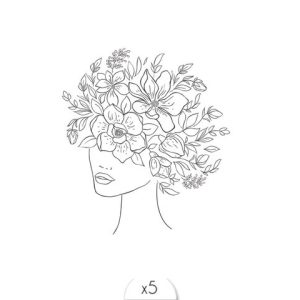 Tatouages éphémères Visage Floral x5.