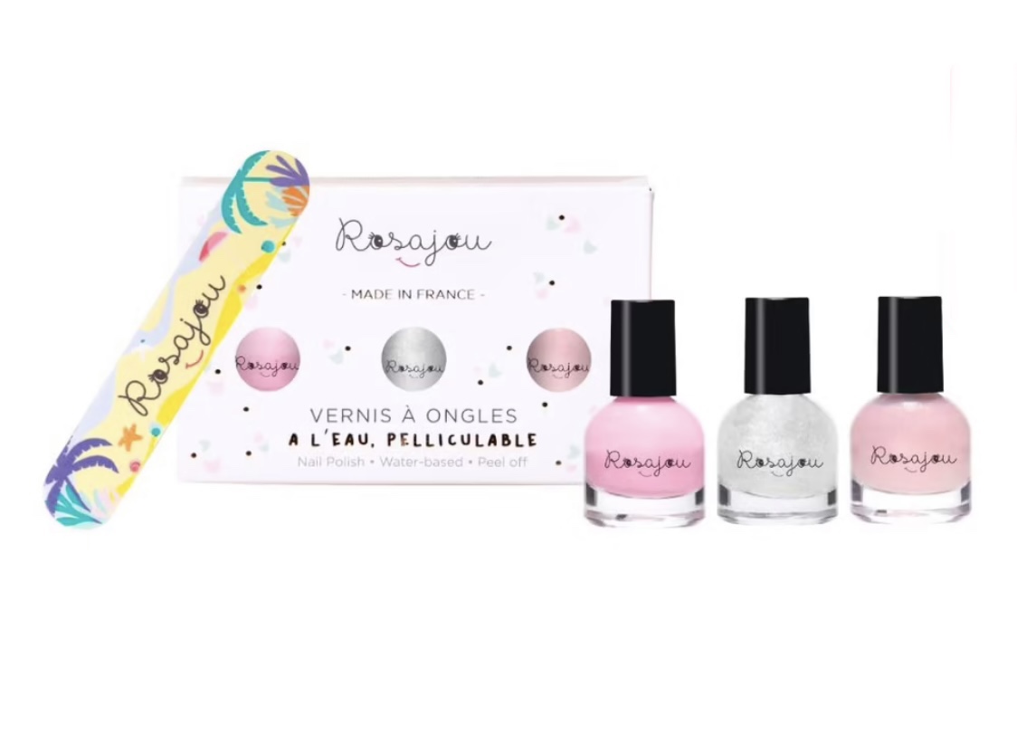 Coffret 3 vernis Flamingo Ballerine Perle+ Lime. Rosajou