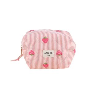 Trousse (petite)  AMOUR et 3 coeurs – Fraises.