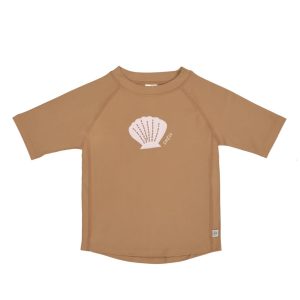 T-shirt anti-UV manches courtes enfants – Coquillage, caramel 25-36mois.
