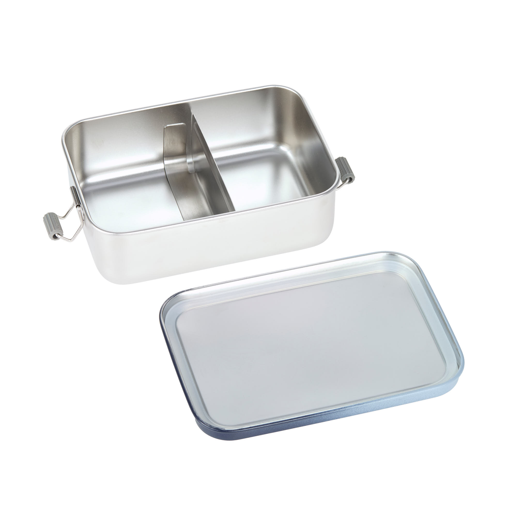 Boîte à goûter inox enfants – Unique, bleu foncé. – Image 2